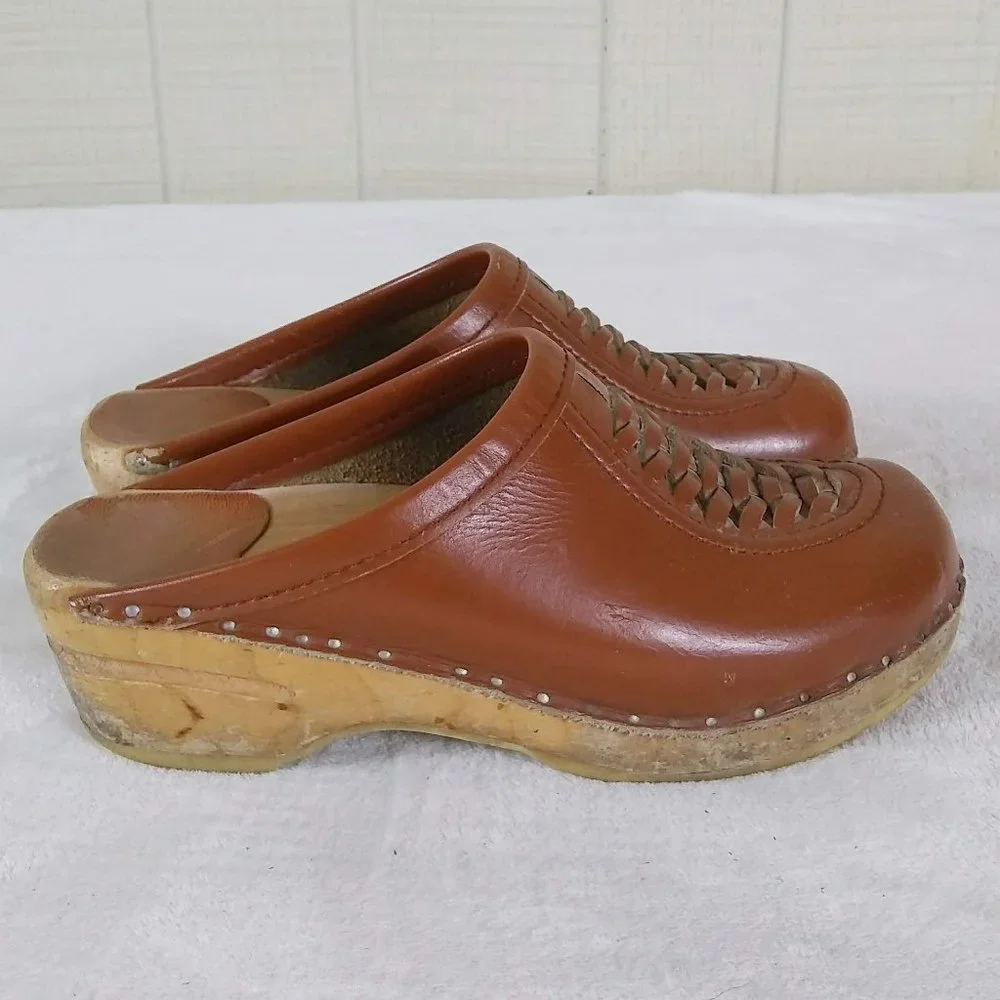 Brown Leather Mules - Picture 1 of 8